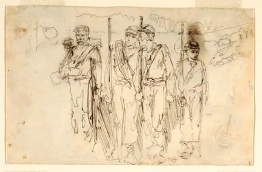 Die Verwundeten auf dem Marsch